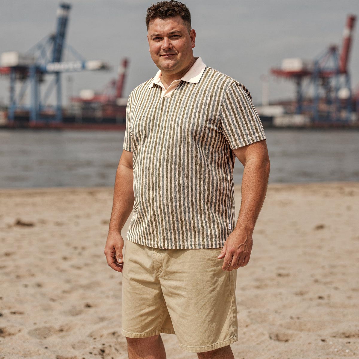 Jack&Jones Strick-Poloshirt mit Muster grün