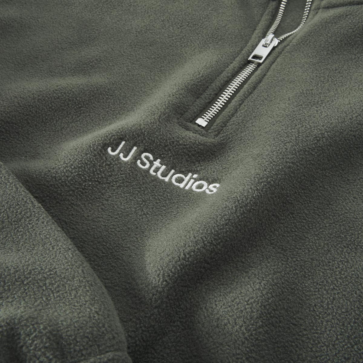 Jack&Jones Fleecepullover mit Troyerkragen oliv