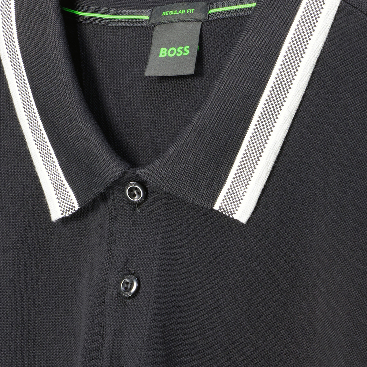 BOSS Poloshirt mit Kontrastdetails schwarz