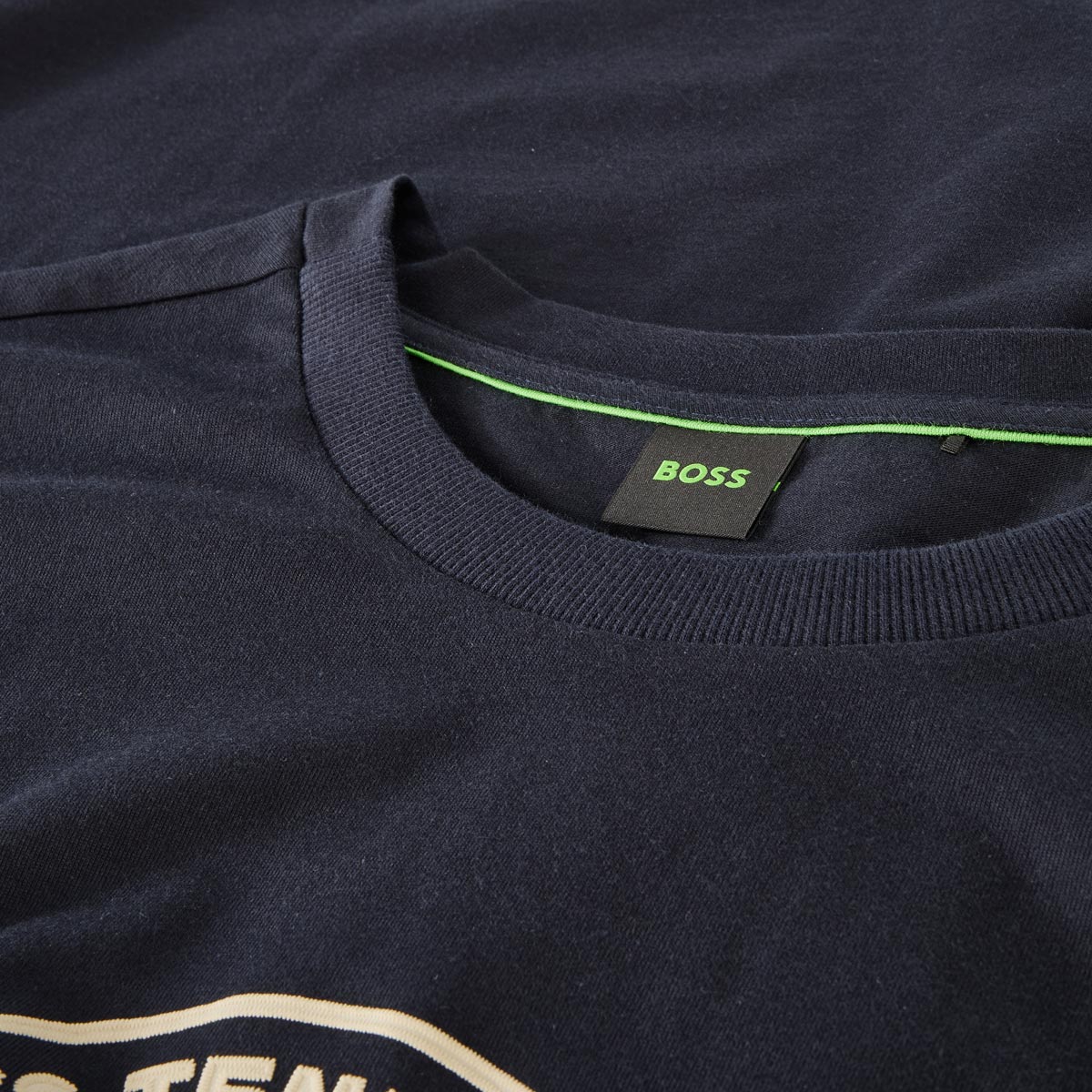 BOSS T-Shirt mit Label-Print dunkelblau