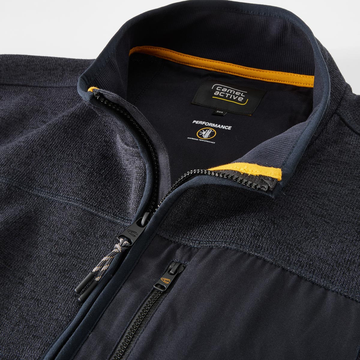 camel active Strickjacke mit Fleecefutter dunkelblau