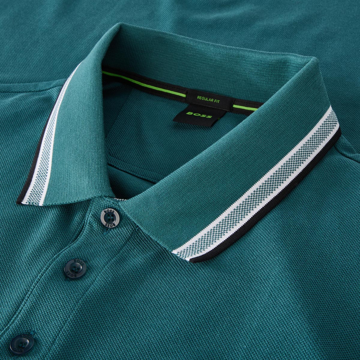 BOSS Poloshirt mit Kontrastdetails dunkelgrün