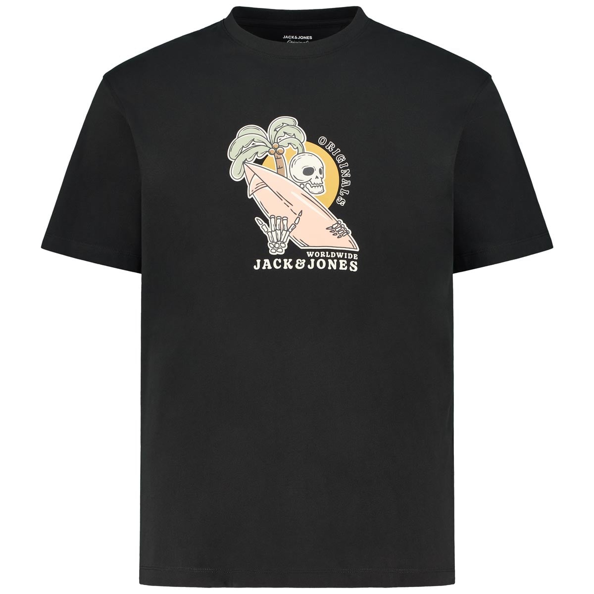 Jack&Jones T-Shirt Mit Motiv-Print Farbe Schwarz Größe, 6XL