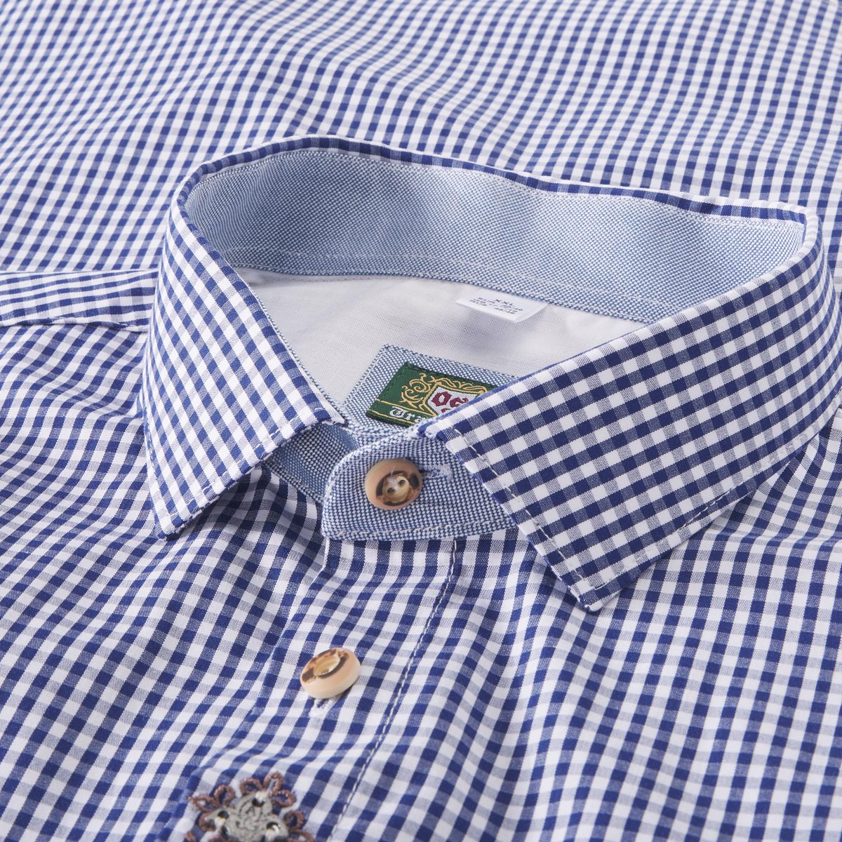 Orbis Trachtenhemd aus Baumwollmix blau