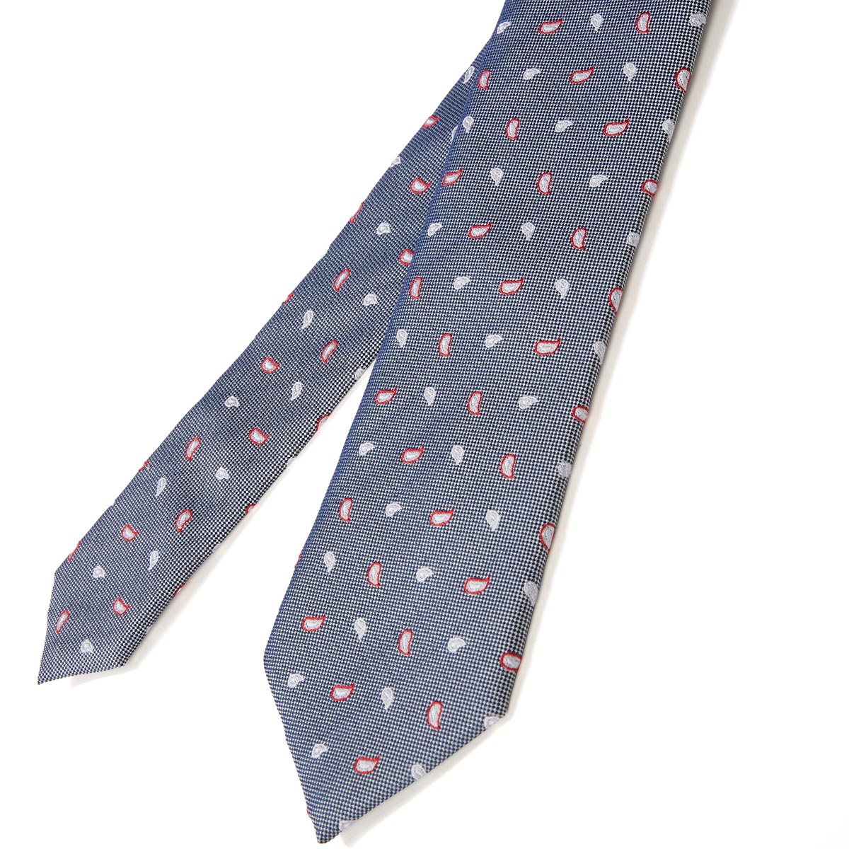 Pfundskerl Extralange Seidenkrawatte mit Webmuster blau