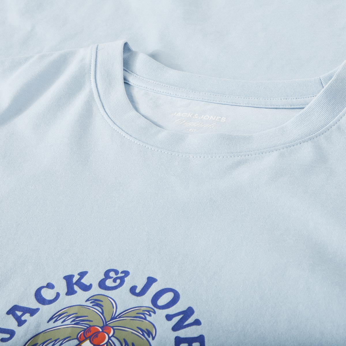 Jack&Jones T-Shirt mit Motiv-Print hellblau