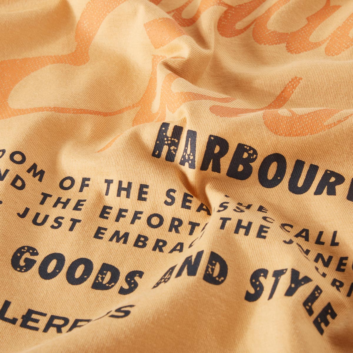 Lerros T-Shirt mit Label-Print gelb