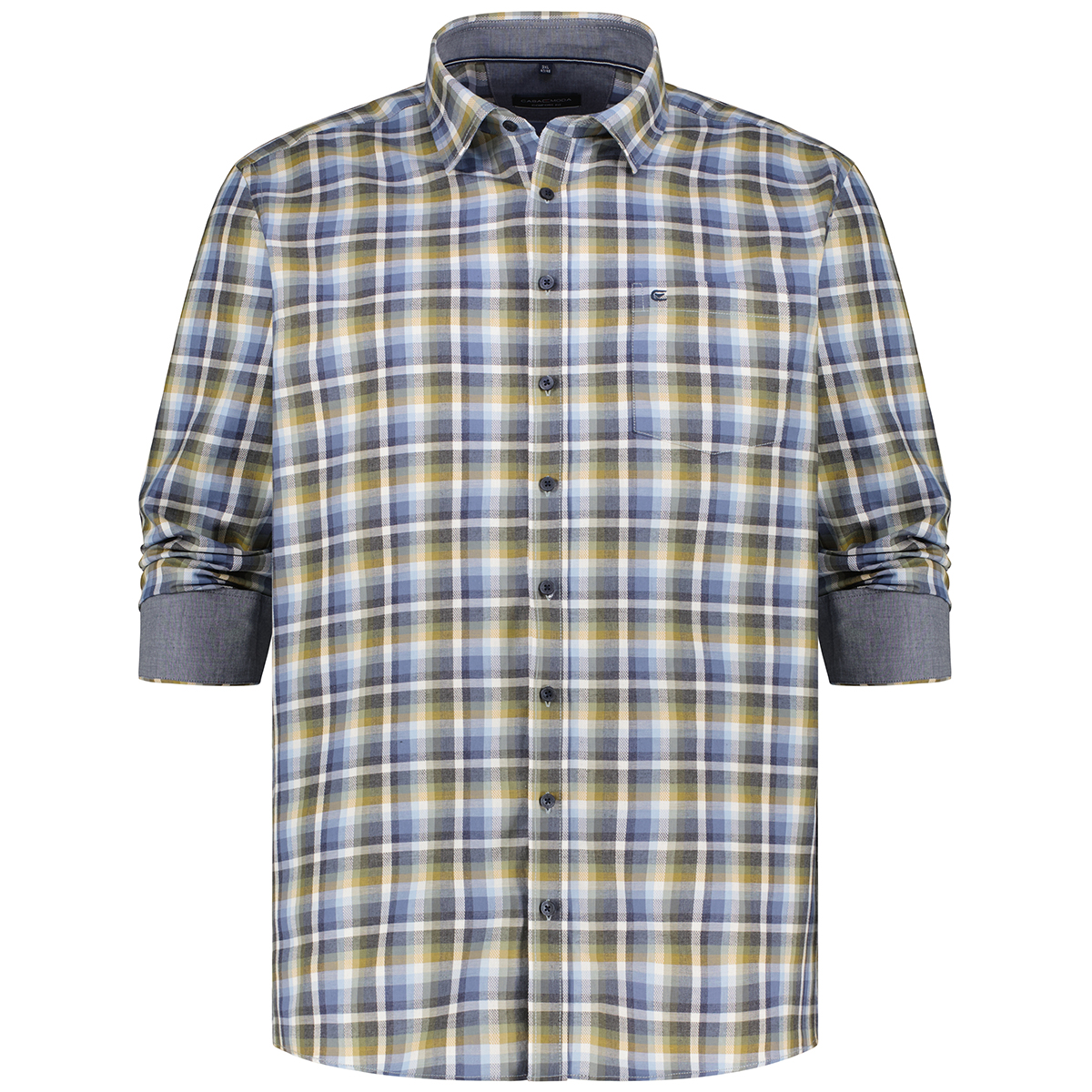 CASA MODA Kariertes Freizeithemd aus Baumwolle grün