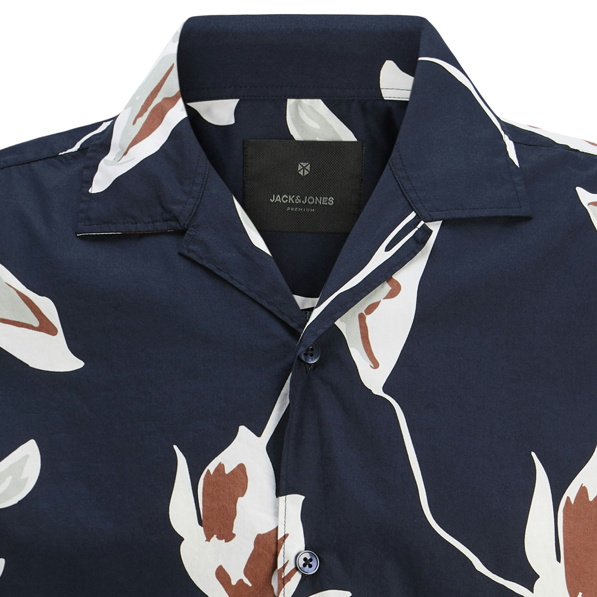 Jack&Jones Freizeithemd mit Allover-Print dunkelblau