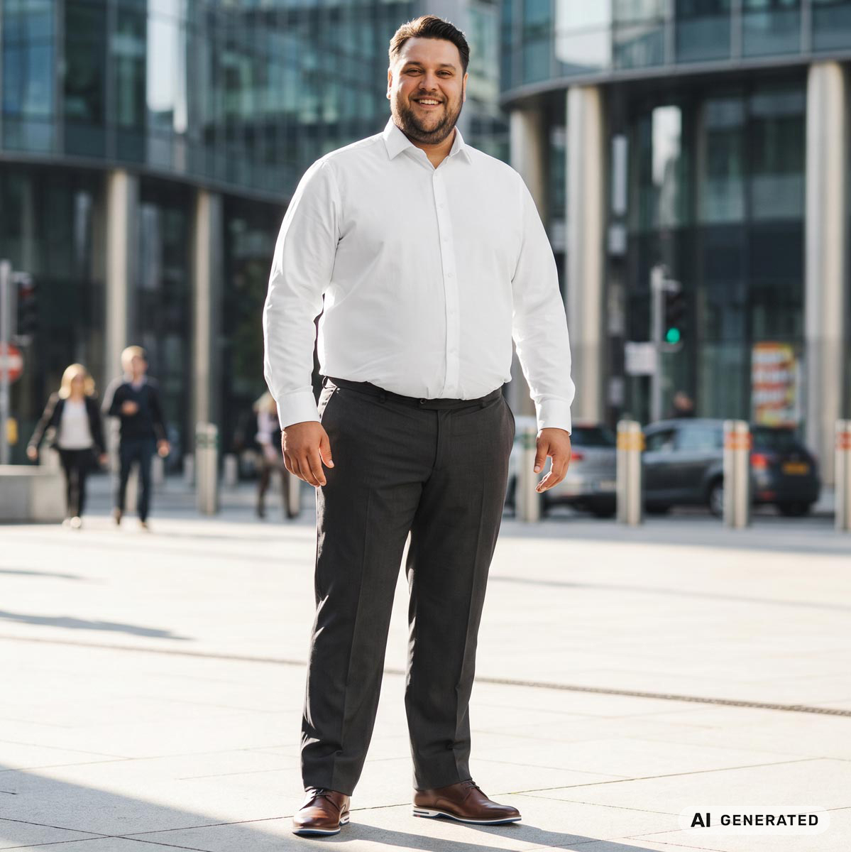 Weis Anzughose mit Stretch braun