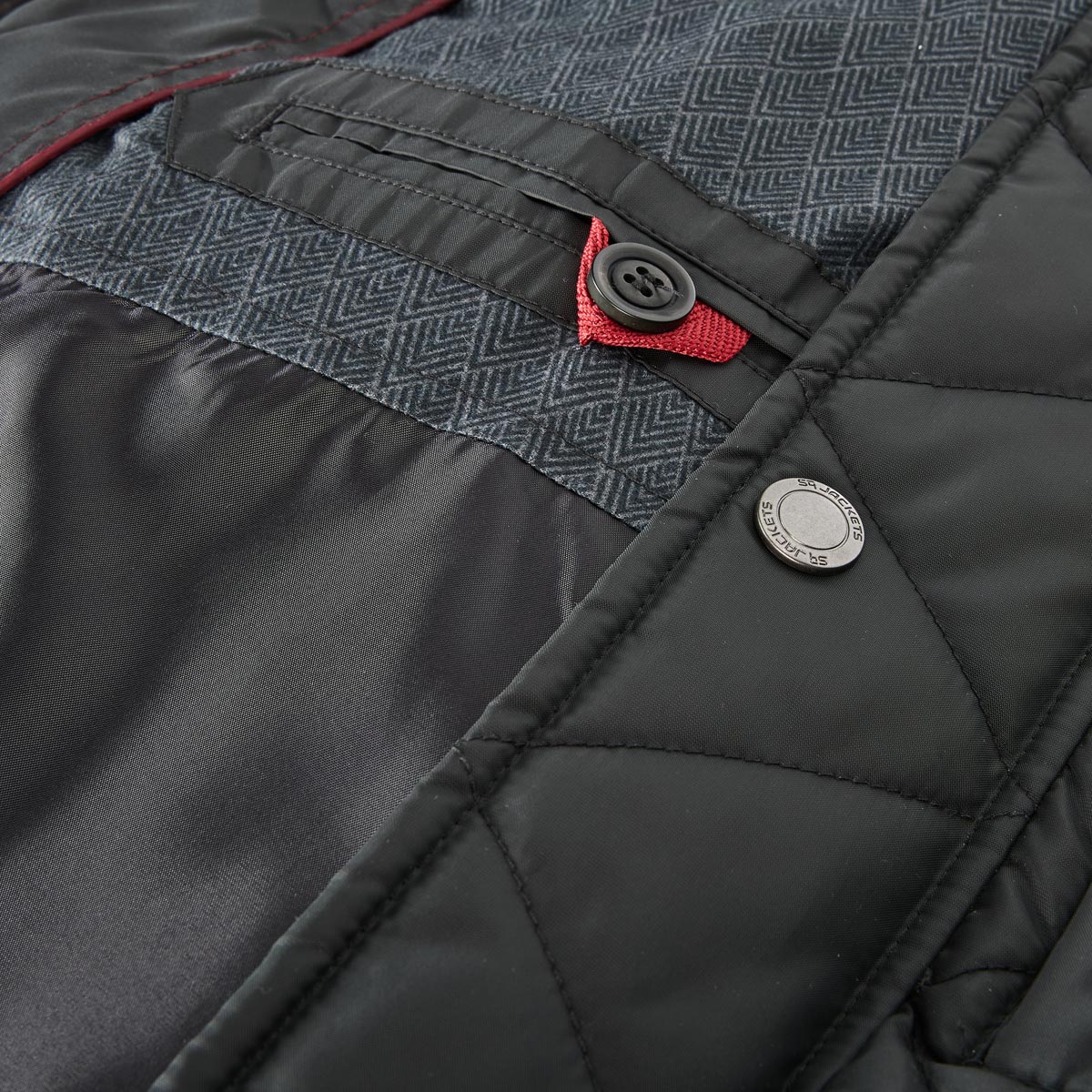 S4 Jackets Steppjacke mit Kontrastdetails, wasserabweisend schwarz