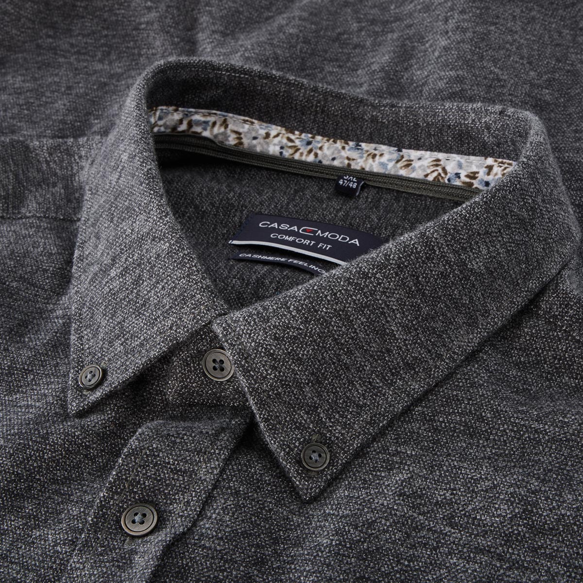 CASA MODA Freizeithemd aus Baumwolle schwarz