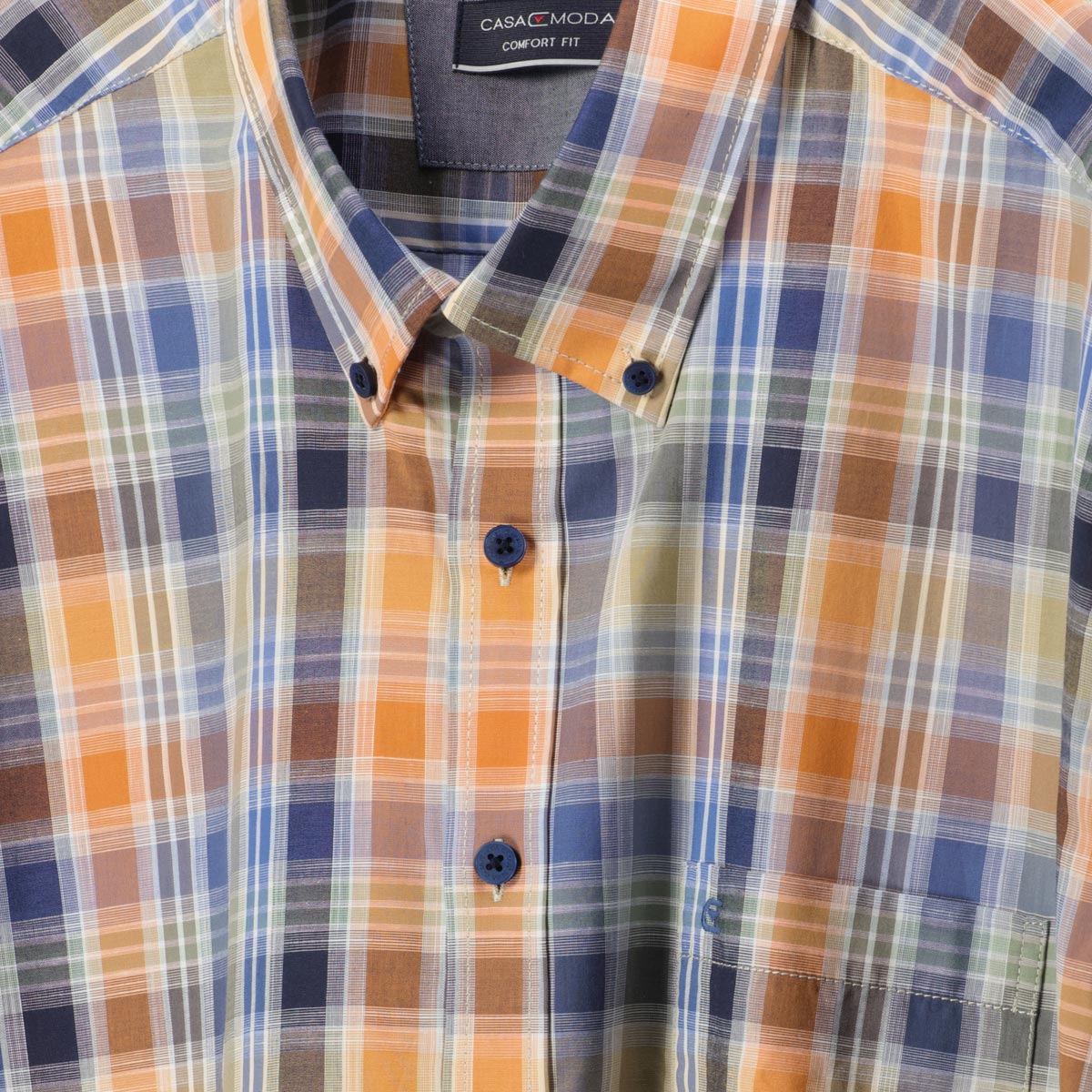 CASA MODA Kariertes Freizeithemd blau