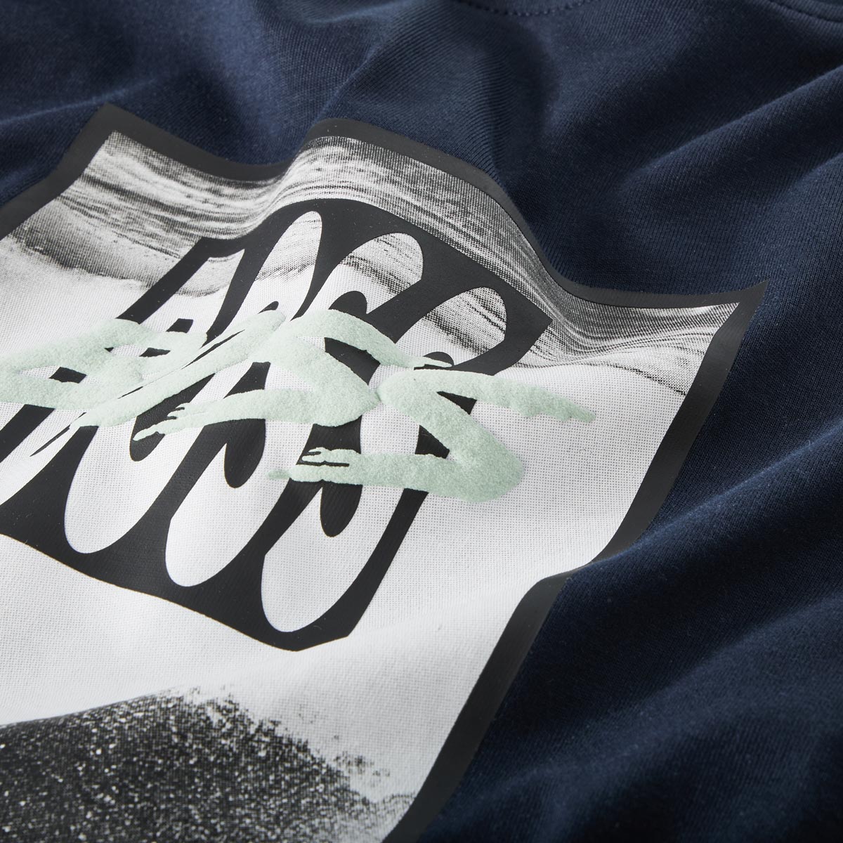 BOSS T-Shirt mit Label-Print dunkelblau