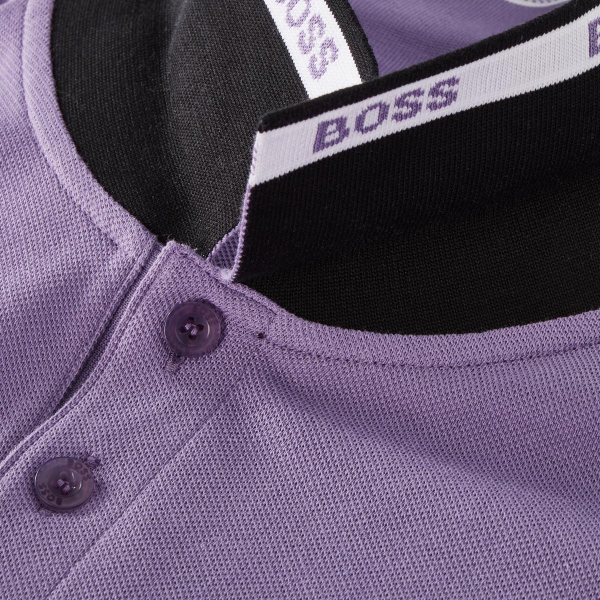 BOSS Poloshirt mit Kontrastdetails lila