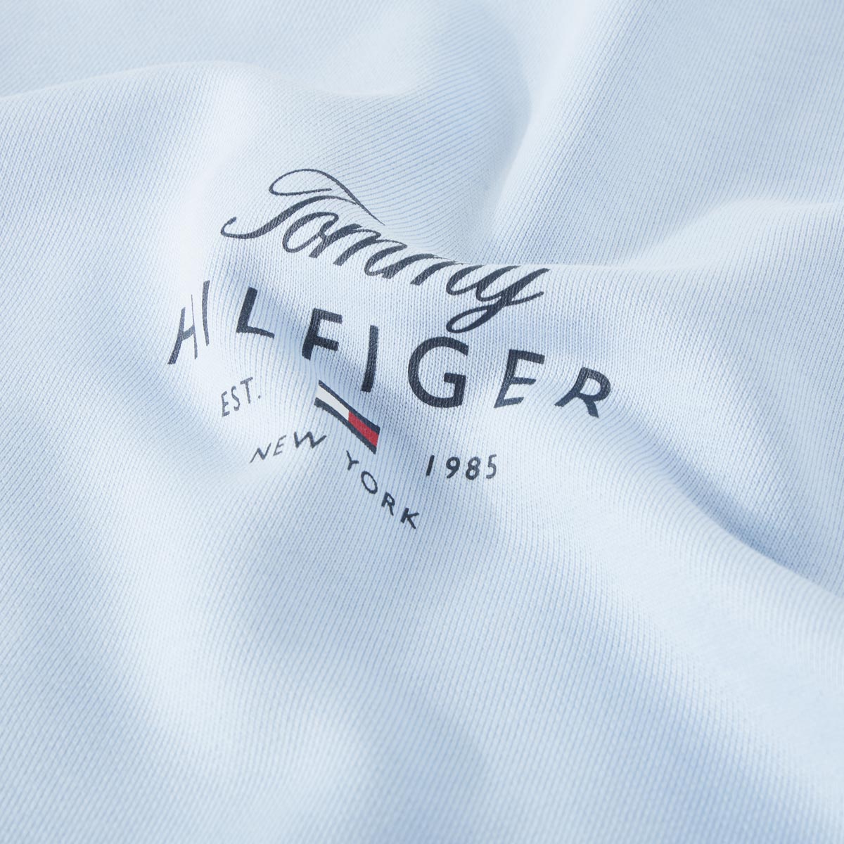 Tommy Hilfiger Sweatshirt mit Label-Print hellblau