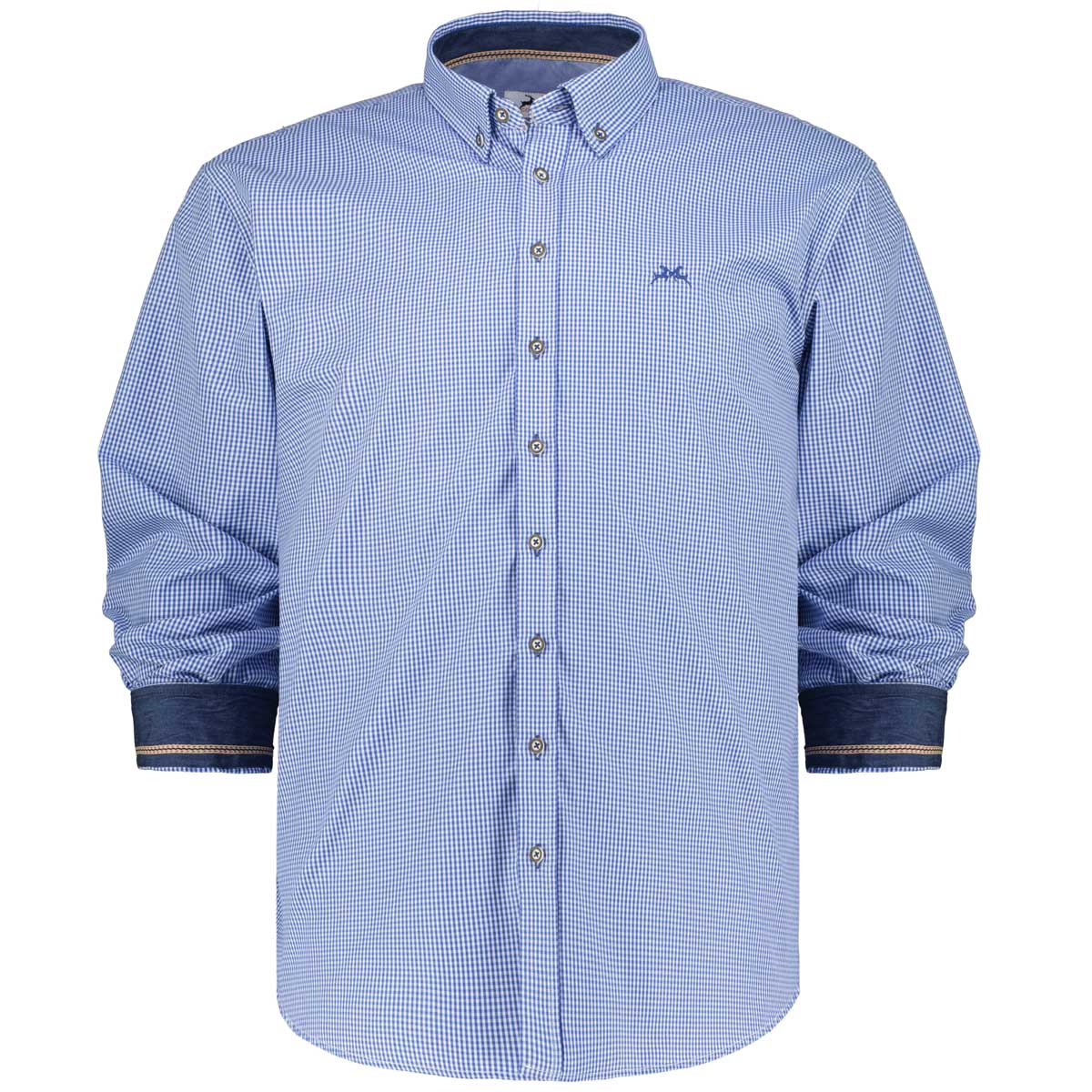 Maddox Kariertes Trachtenhemd blau/weiß