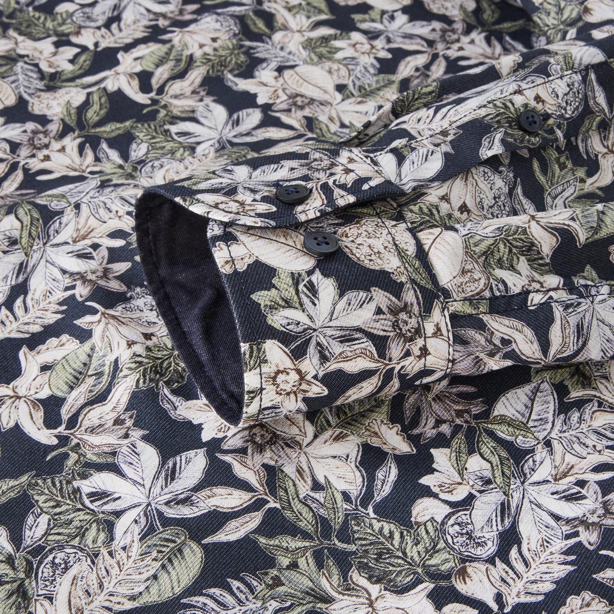 CASA MODA Bügelleichtes Freizeithemd mit Floral-Print grün