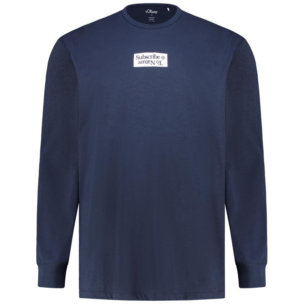 s.Oliver Longsleeve mit Print Farbe dunkelblau Größe: 4XL günstig online kaufen
