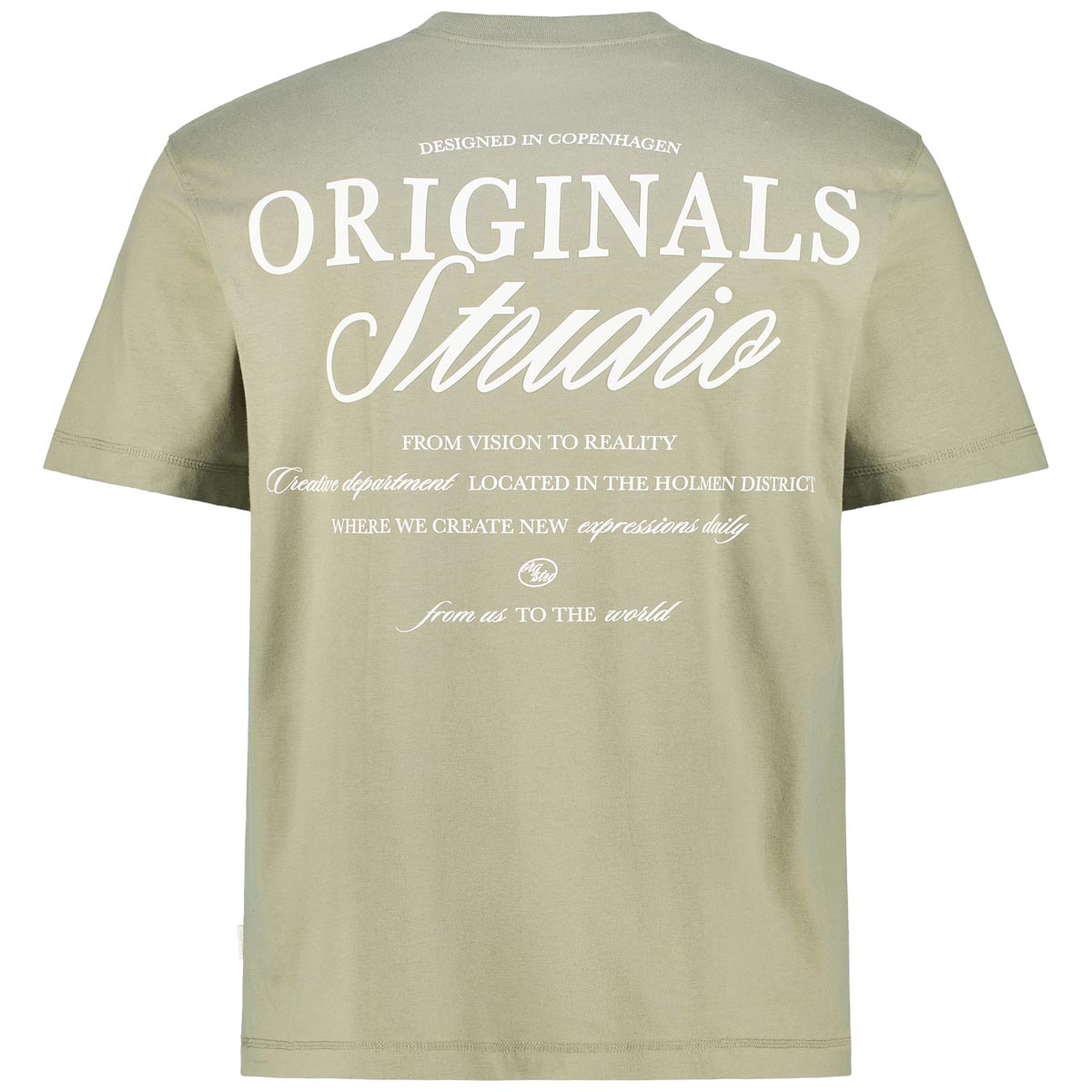 Jack&Jones T-Shirt mit Print auf Vorder- und Rückseite oliv