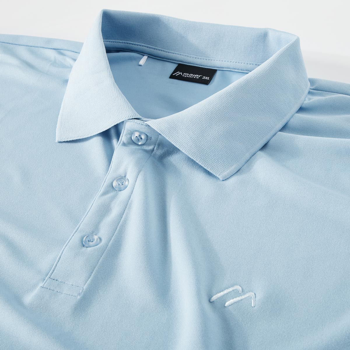 Maier Sports Funktions-Poloshirt, atmungsaktiv und schnelltrocknend hellblau
