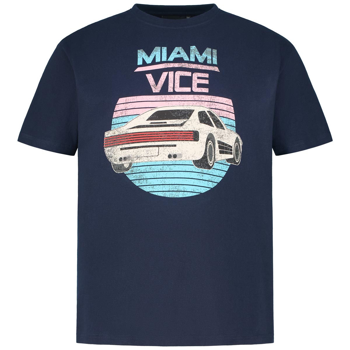 North T-Shirt mit "Miami Vice" Motiv-Print Farbe dunkelblau Größe: 6XL günstig online kaufen
