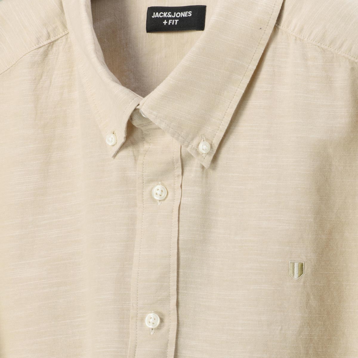 Jack&Jones Freizeithemd aus Baumwoll-Leinen-Mix weiß