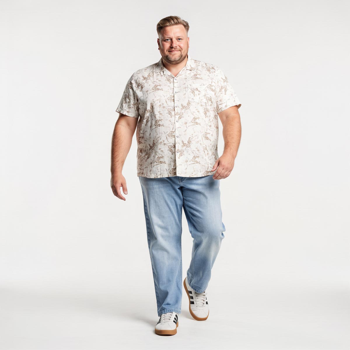 Pfundskerl Freizeithemd mit Leinen weiß