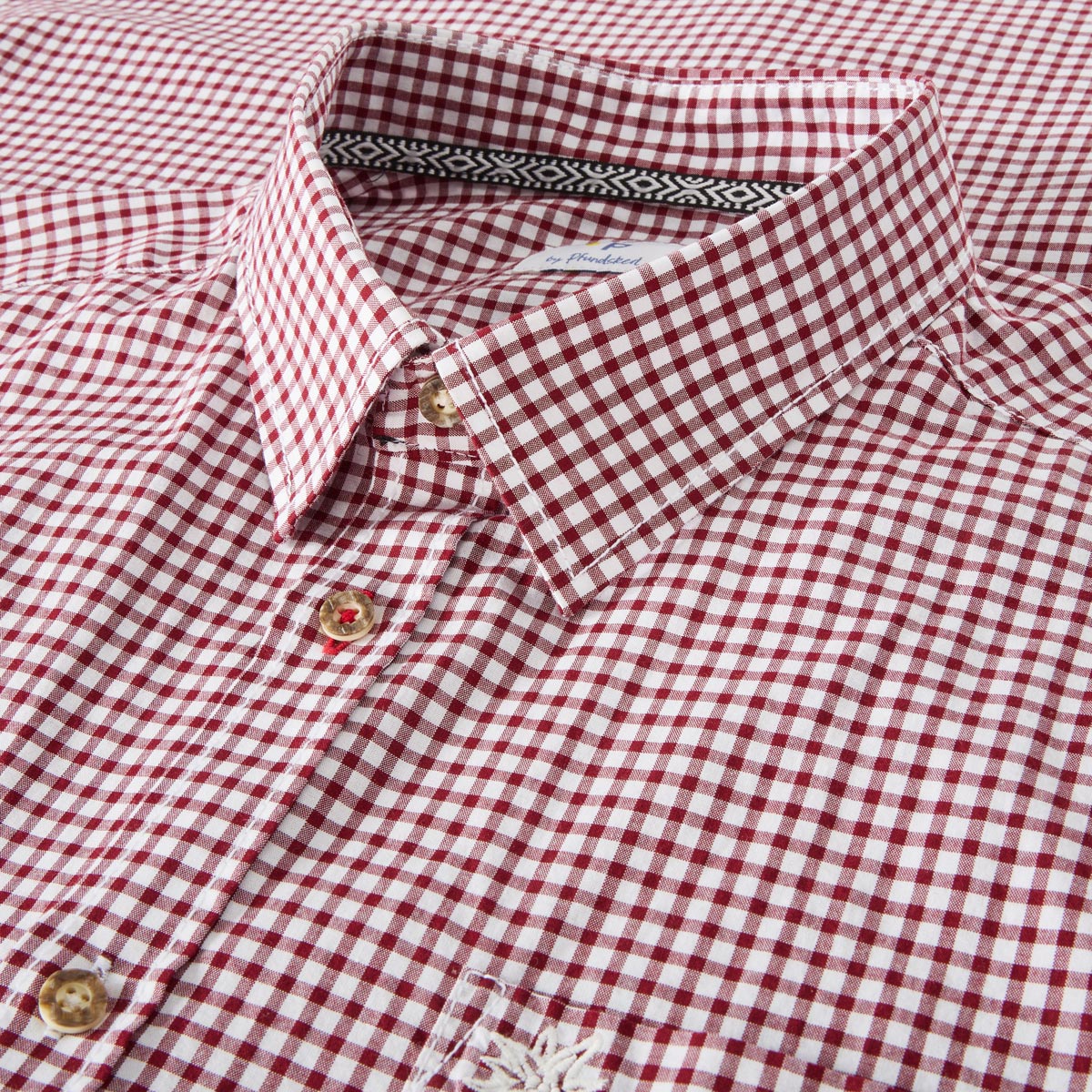 Pfundskerl Trachtenhemd mit Karomuster rot