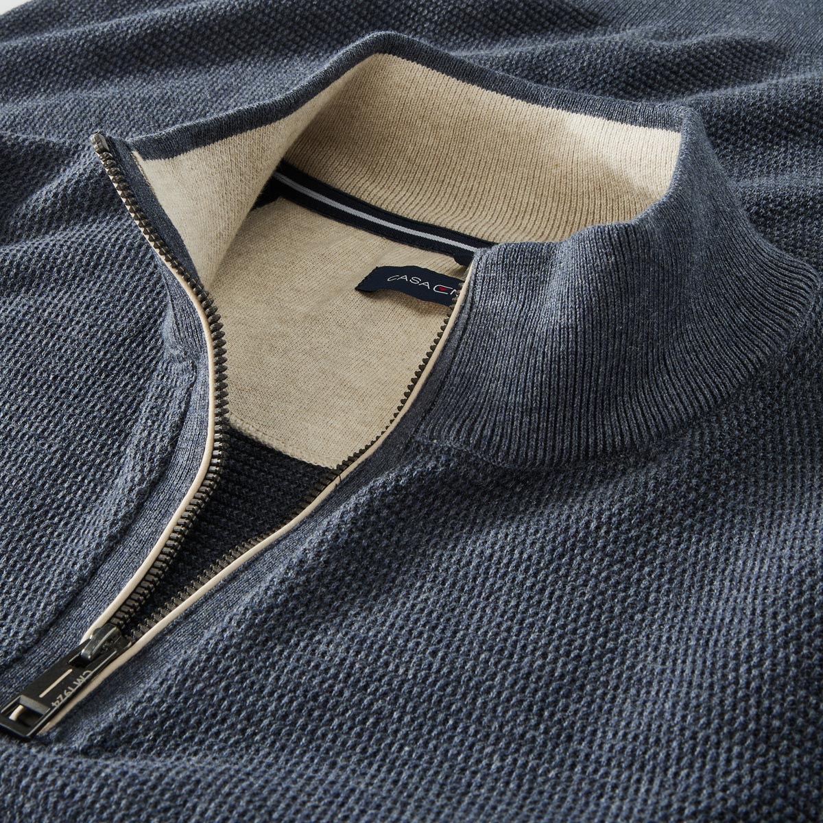 CASA MODA Stricktroyer aus Baumwolle dunkelblau