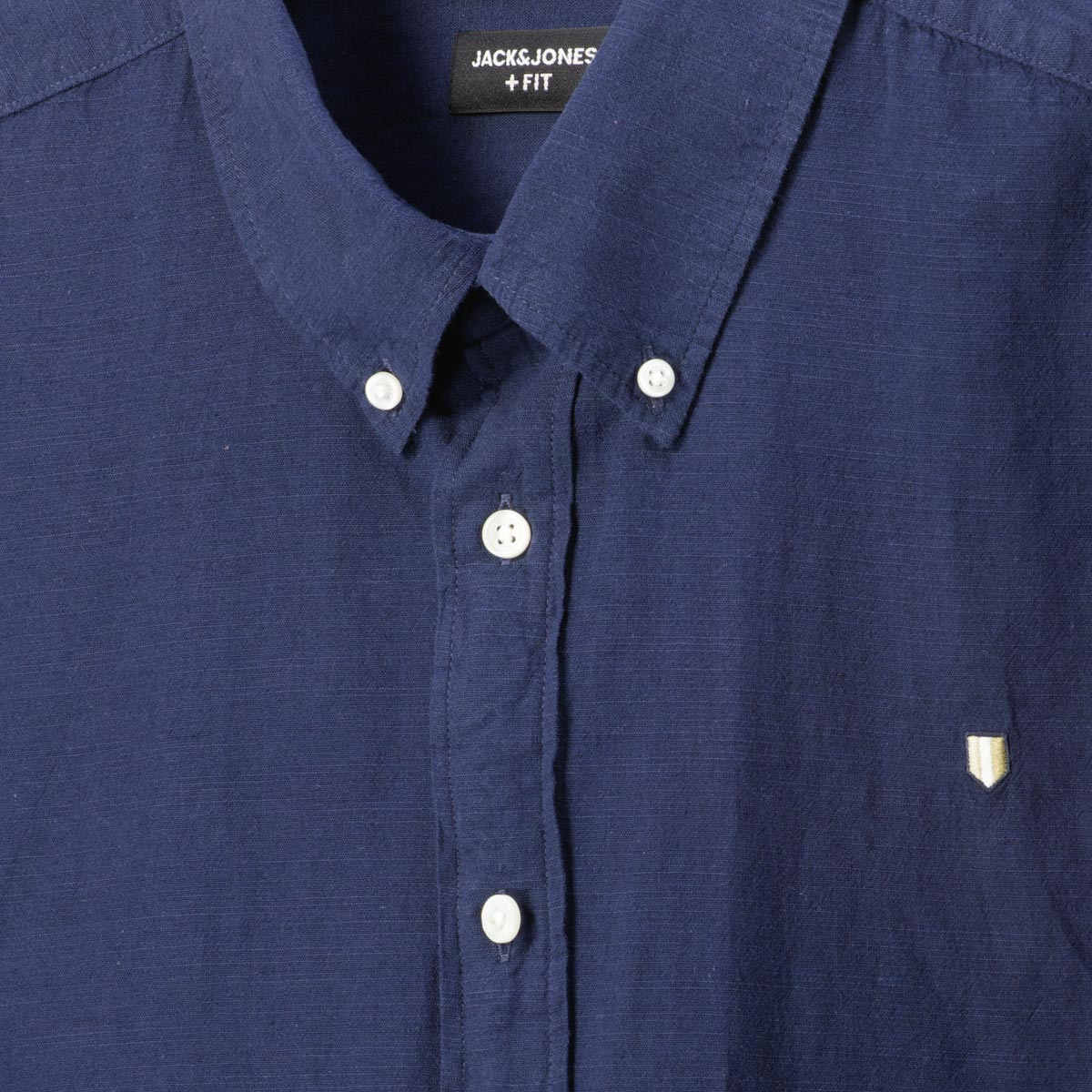 Jack&Jones Freizeithemd aus Baumwoll-Leinen-Mix marine