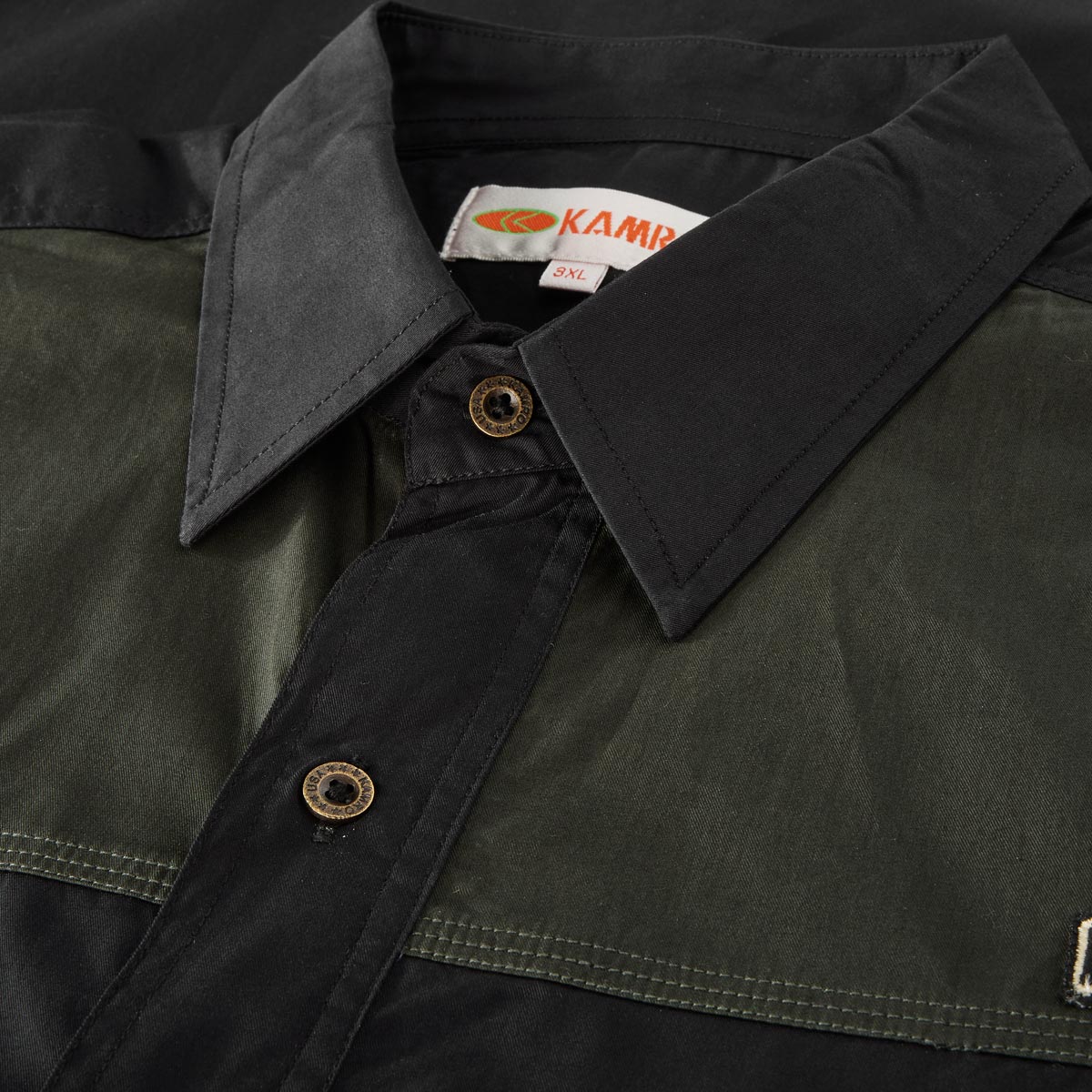 Kamro Freizeithemd mit Stickerei schwarz