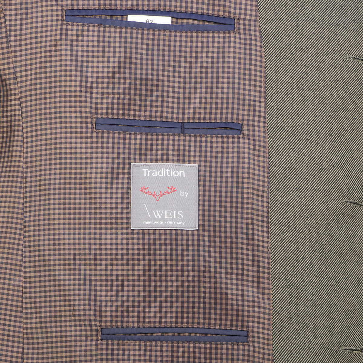 Weis Trachtensakko mit Bambus grün