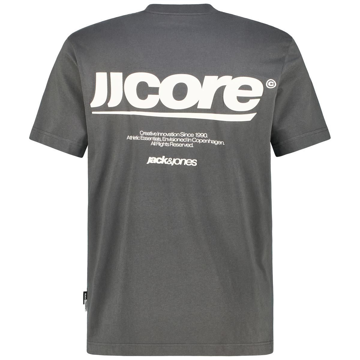 Jack&Jones T-Shirt mit Print auf Vorder- und Rückseite dunkelgrau