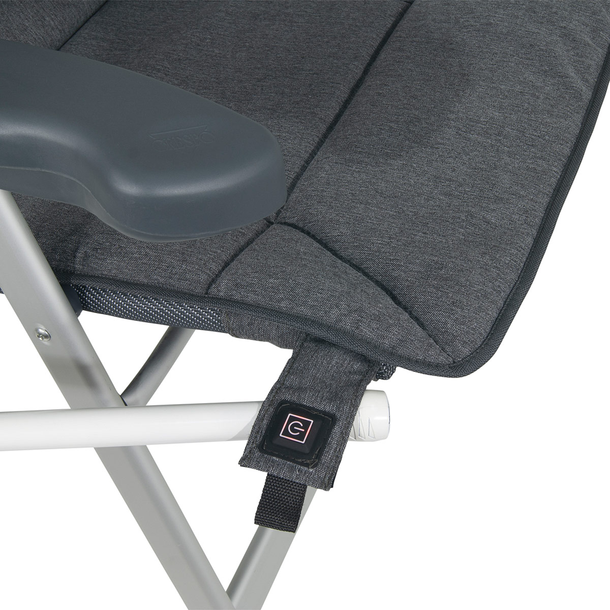 Crespo Beheizbare Gartenstuhlauflage, kabellos grau