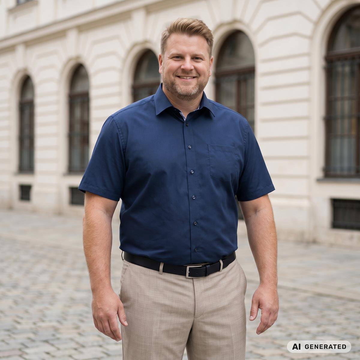 VENTI Businesshemd aus Baumwolle jeansblau