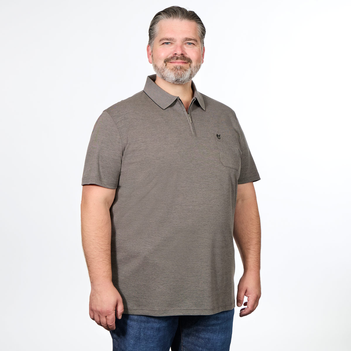 Hajo Poloshirt "Stay Fresh", atmungsaktiv hellgrau