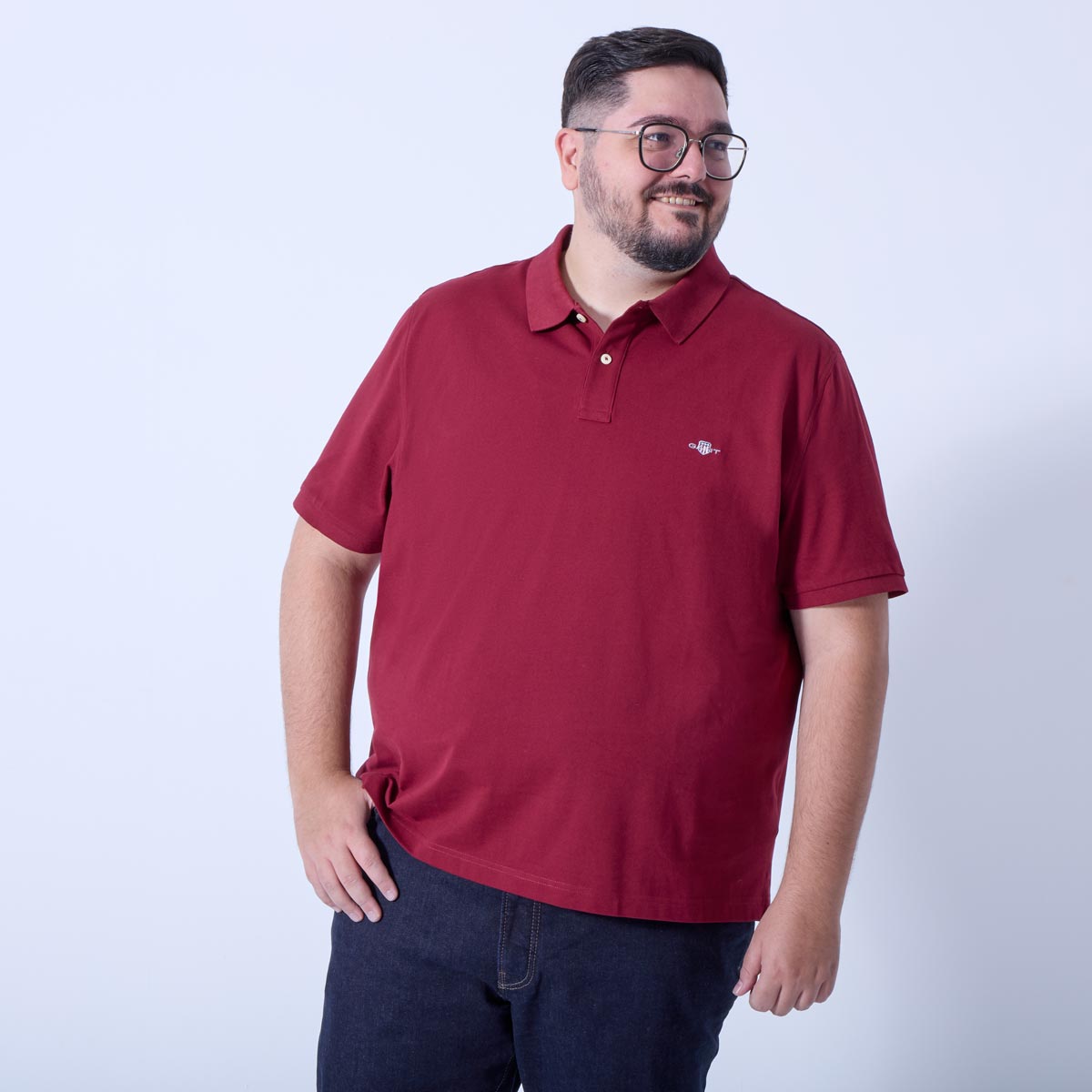 Gant Poloshirt aus Baumwolle dunkelrot