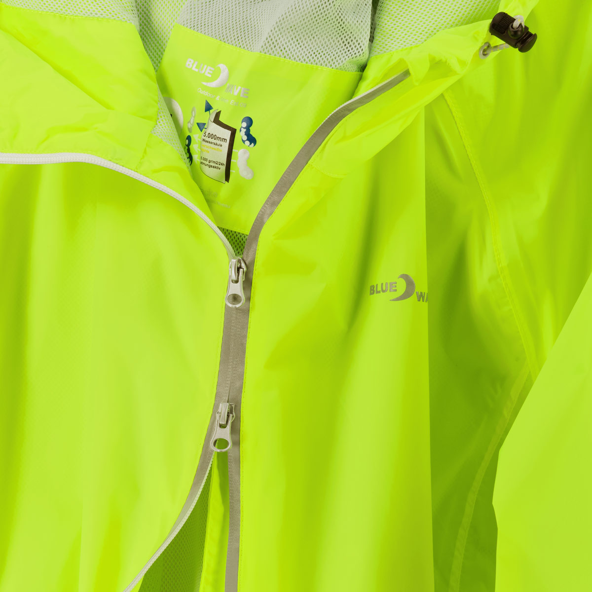Blue Wave Verstaubare Funktionsjacke, wasserdicht limette