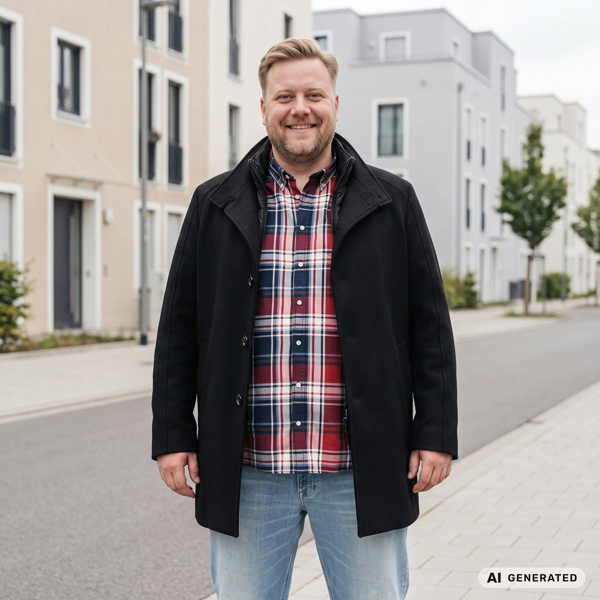 s.Oliver Wollmantel mit festen Westeneinsatz schwarz
