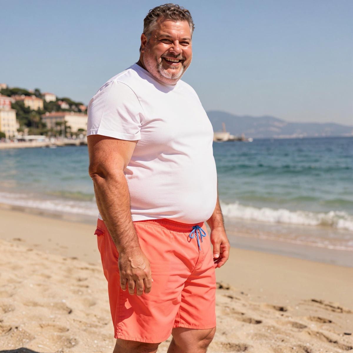 Pfundskerl Elastische Badeshorts für optimale Beweglichkeit  rot