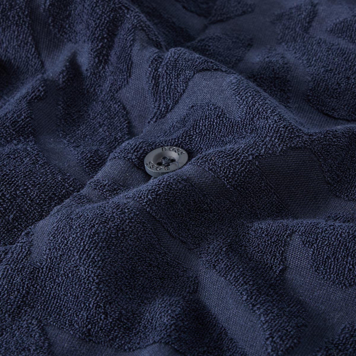 BOSS Freizeithemd aus Frottee dunkelblau