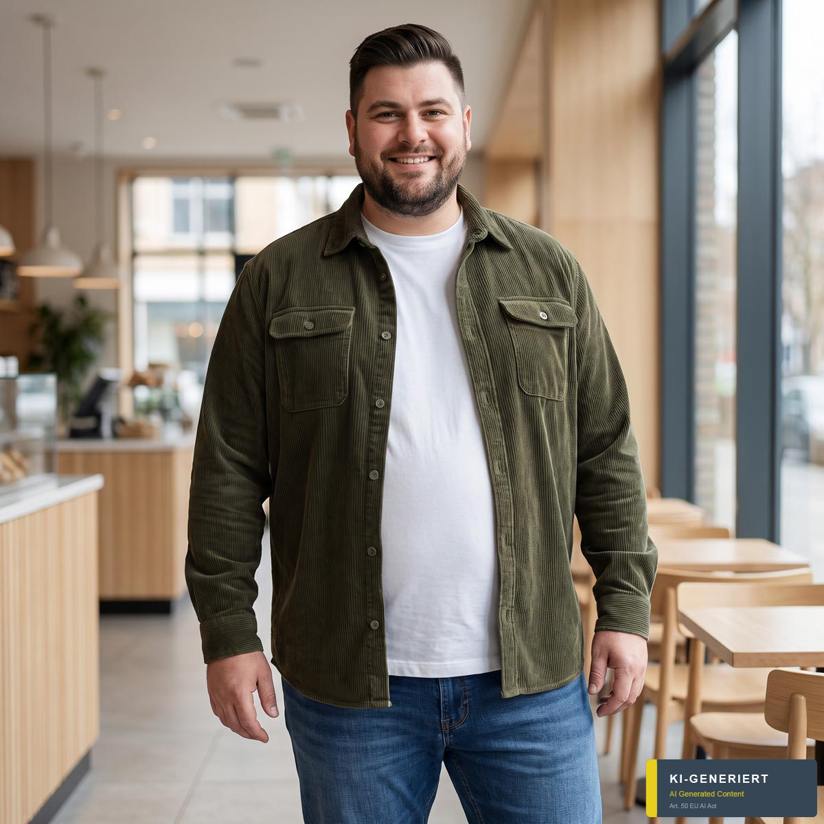 Jack&Jones Overshirt aus Cord oliv