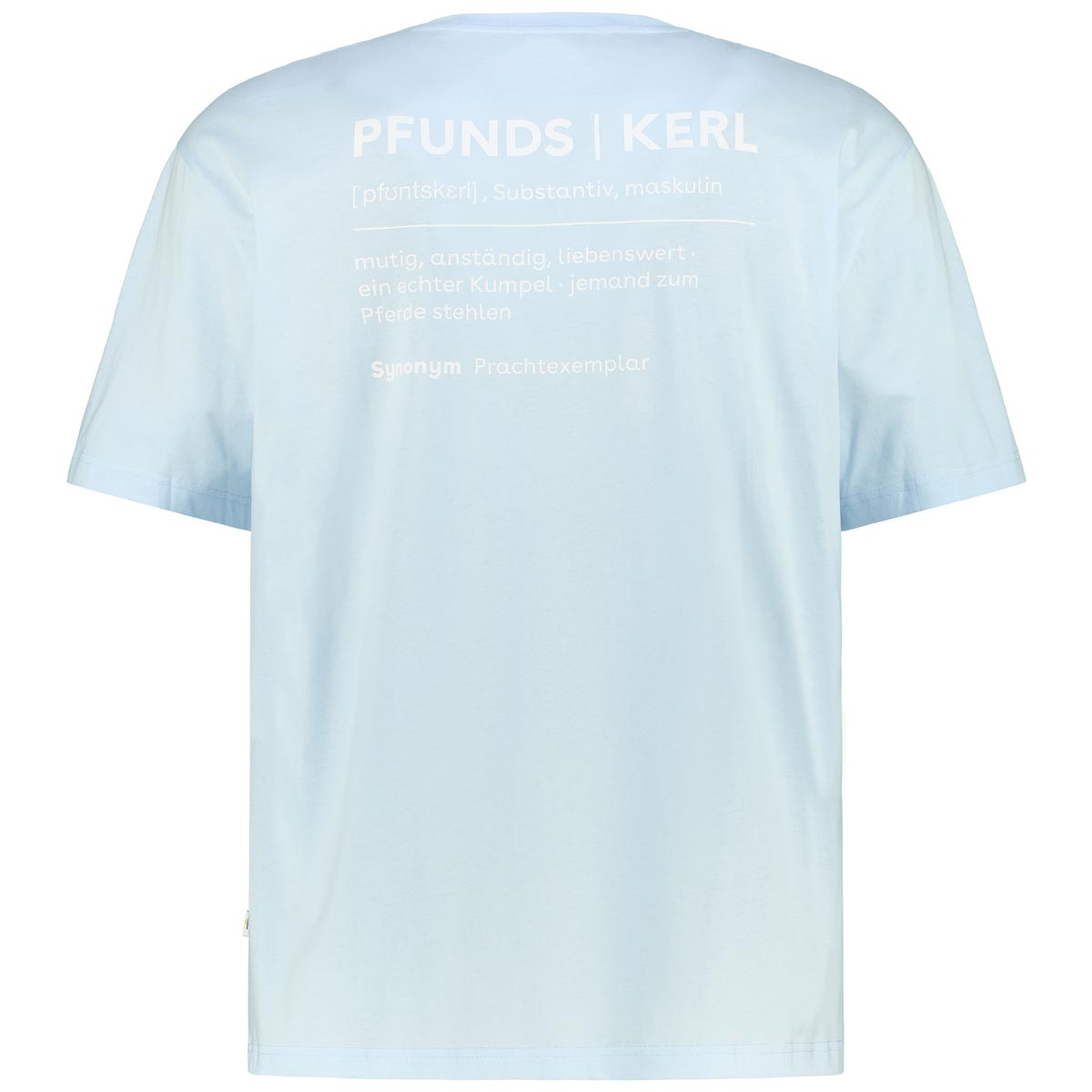 Pfundskerl T-Shirt mit Print auf Vorder- und Rückseite hellblau
