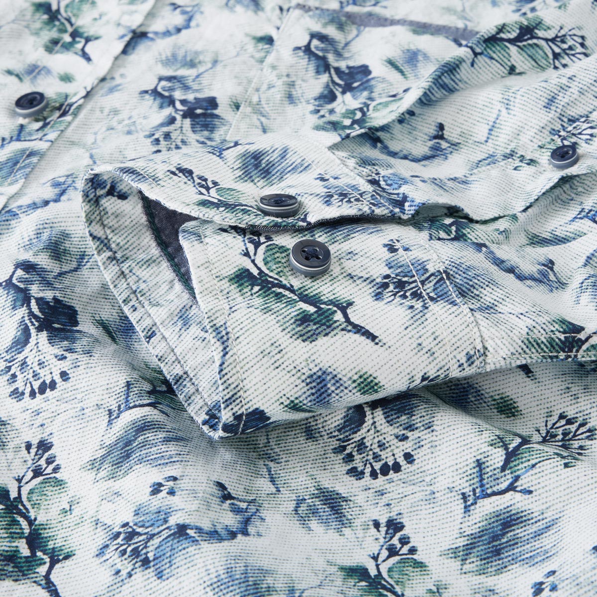 CASA MODA Freizeithemd mit floralem Muster blau