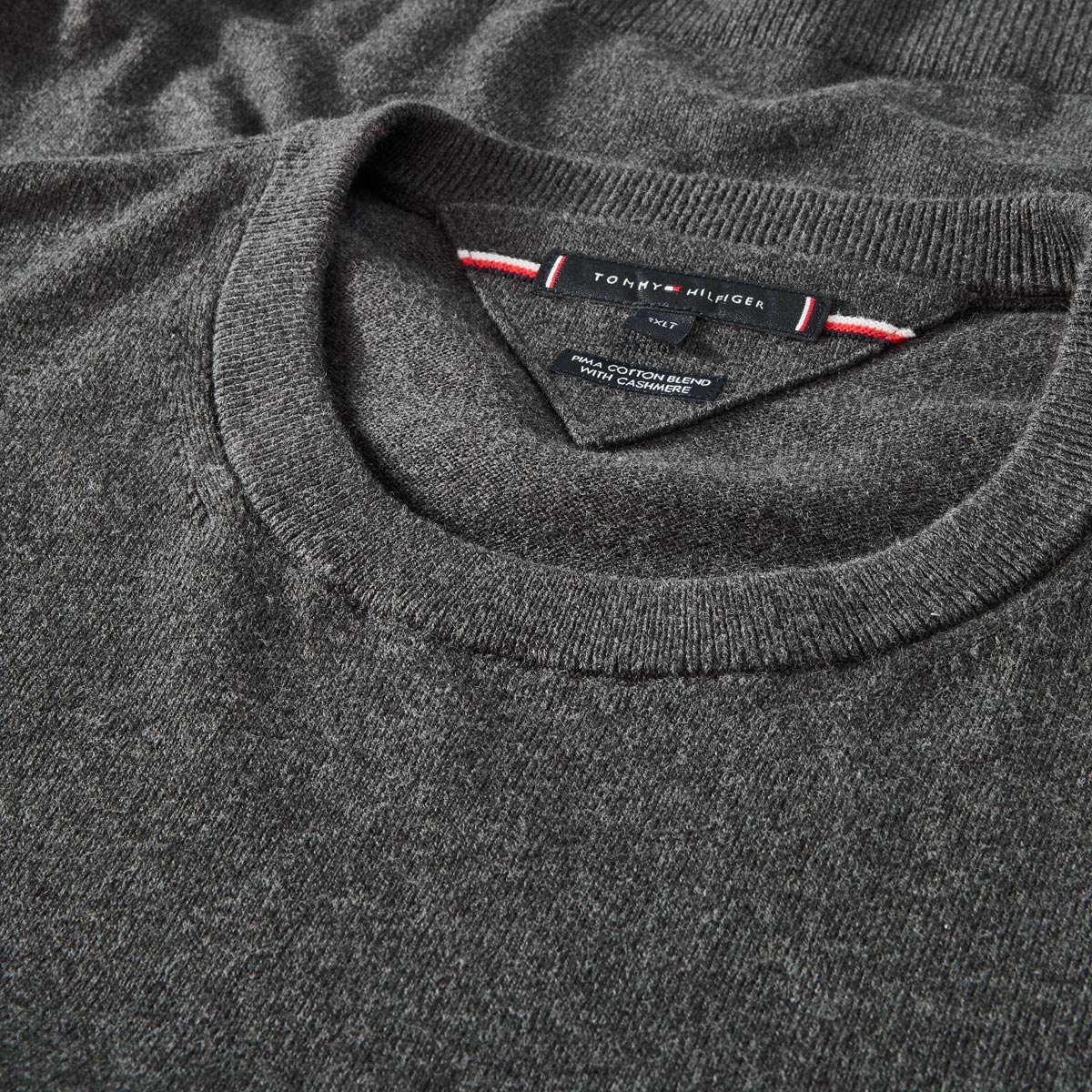 Tommy Hilfiger Feinstrickpullover mit Kaschmir anthrazit
