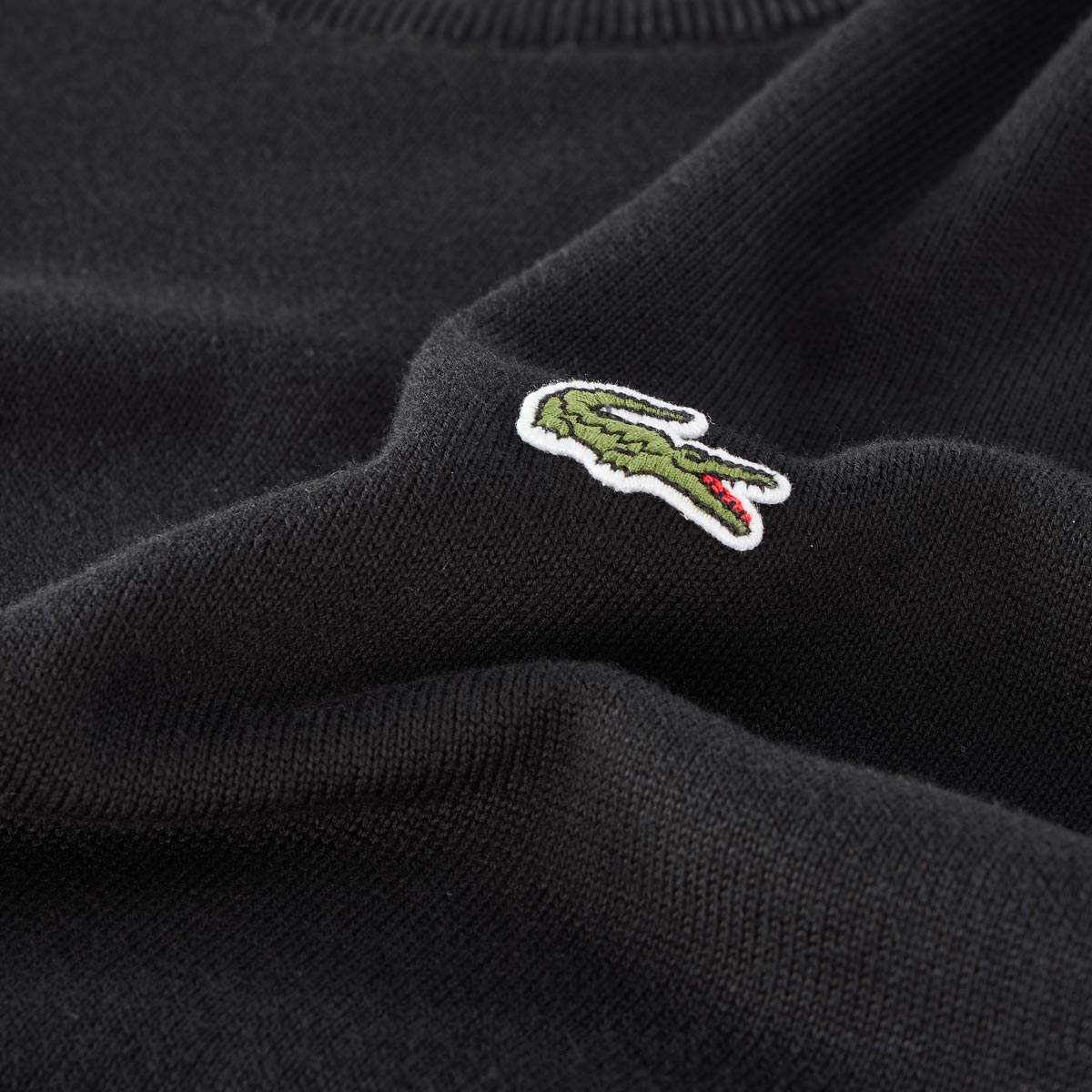 LACOSTE Feinstrickpullover aus Biobaumwolle schwarz