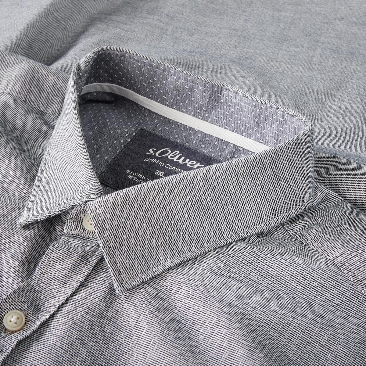 s.Oliver Freizeithemd aus Baumwolle graublau