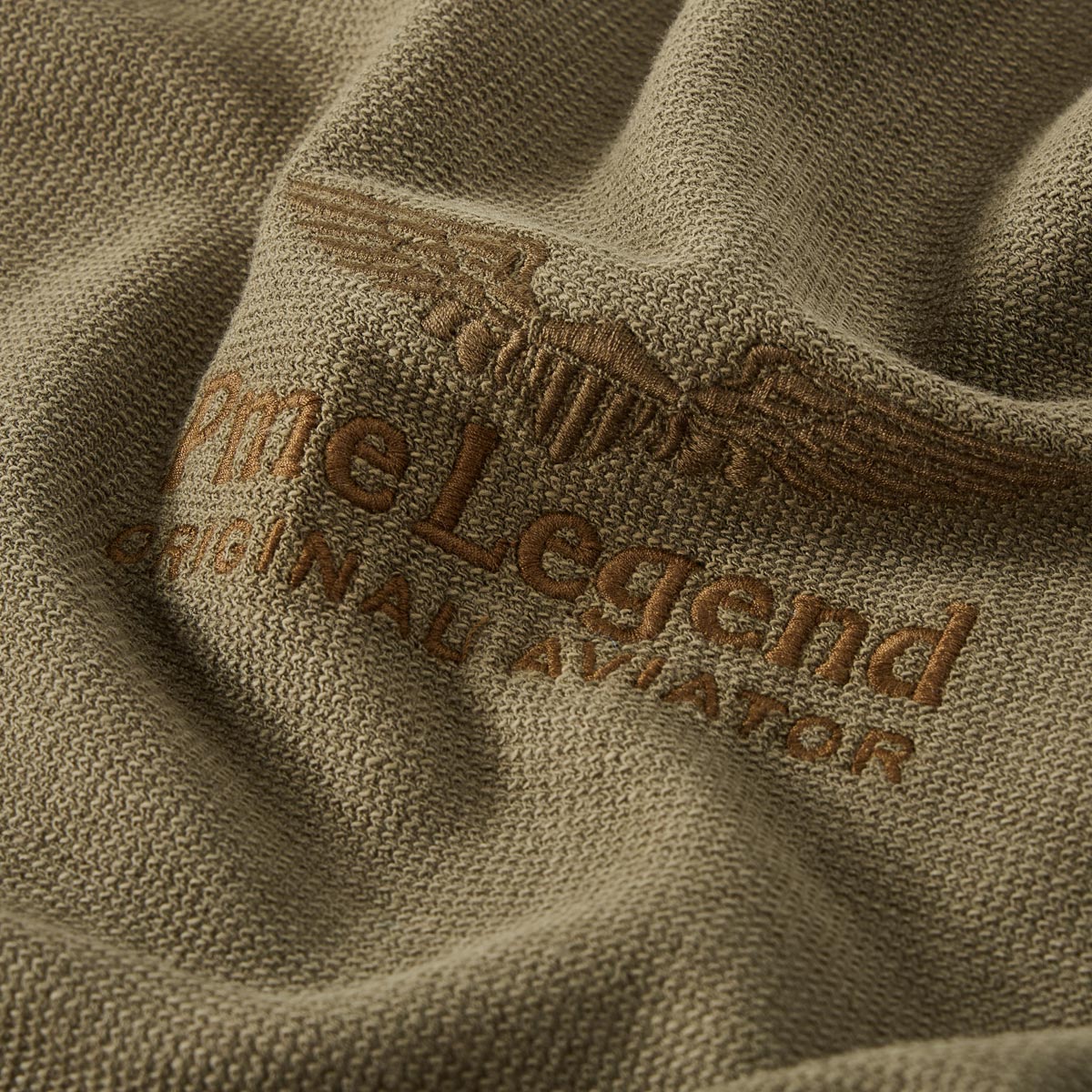 PME LEGEND T-Shirt mit Label-Patch khaki