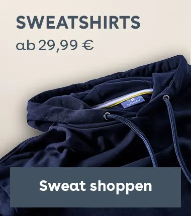 Dunkelblauer Hoodie mit Kordel und sichtbarem Markenlabel